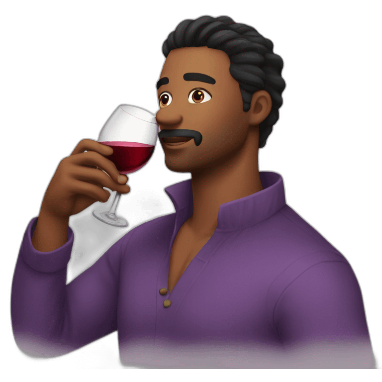 gorgeous man drinking wine emoji