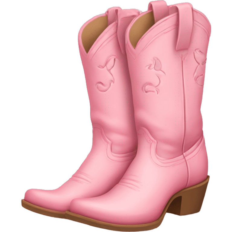 Pastel pink pair of cowgirl boots emoji