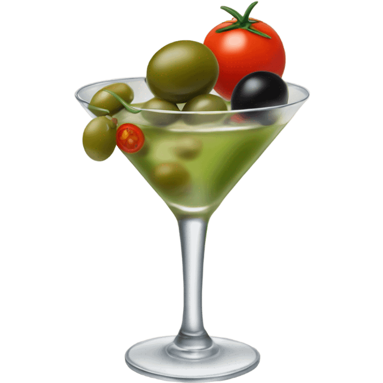 dirty martini with olives and tomatoes emoji