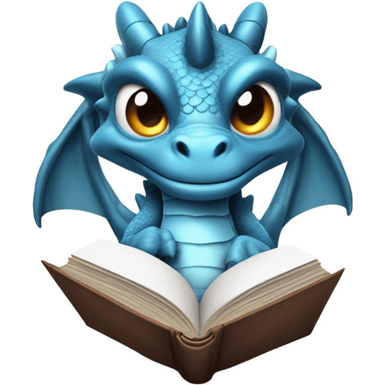 Dragon reading book emoji