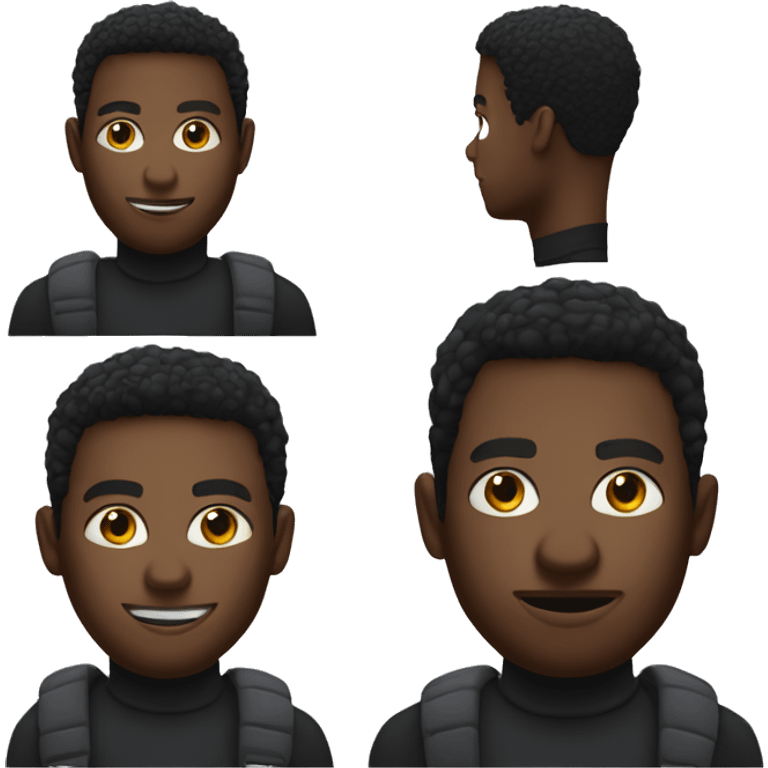 Black man with a black Nike therma fit ski mask with tight skinny jeans and a polo shirt emoji