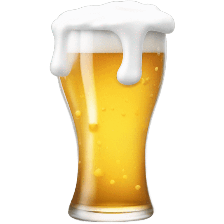 White vitamin going into a beer emoji