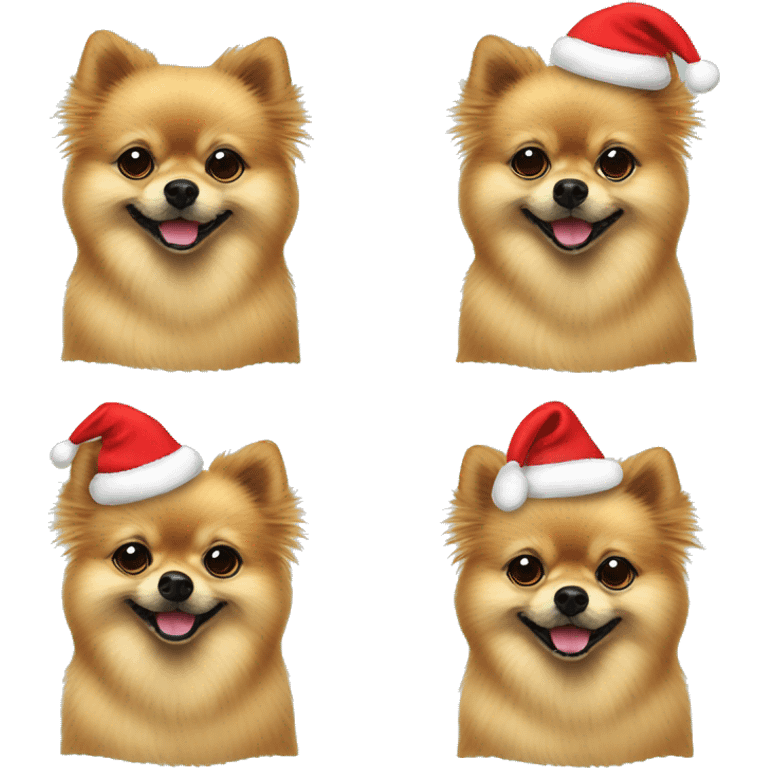 Pomeranian dog with christmas Sweatshirt  emoji