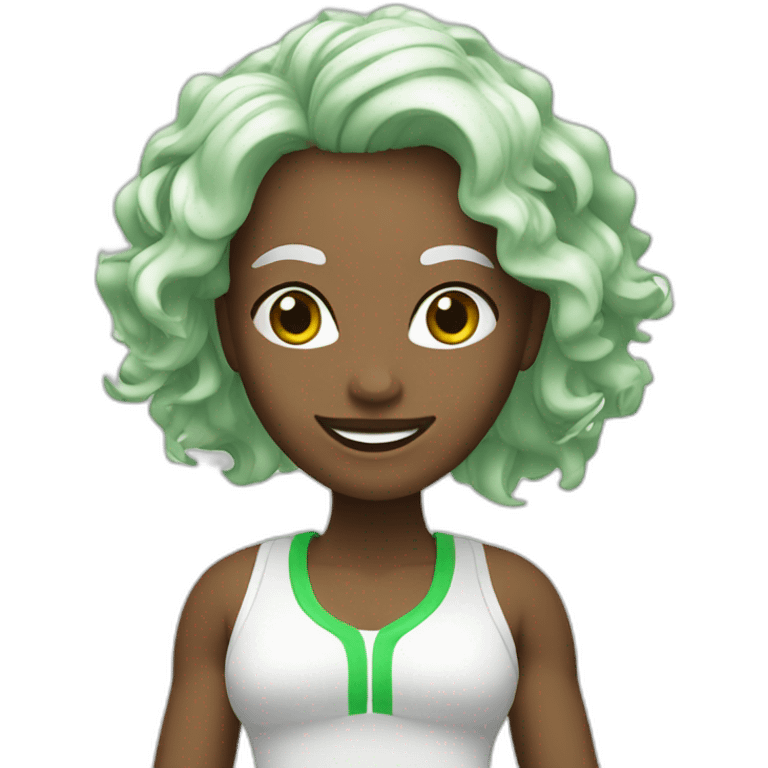 Zumba white and green emoji