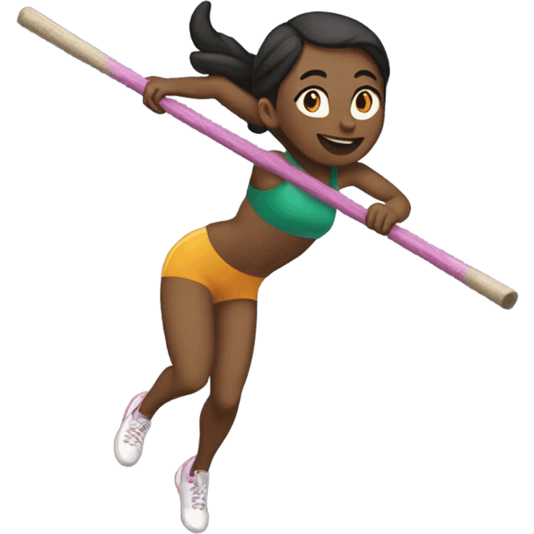 Girl pole vaulting emoji