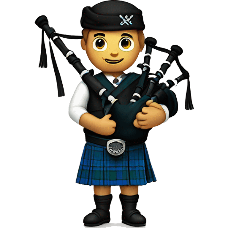 bagpipe player in a blue kilt emoji