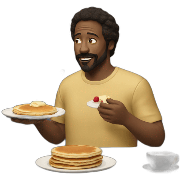 Ted Lasso eating pancakes with Jesus  emoji