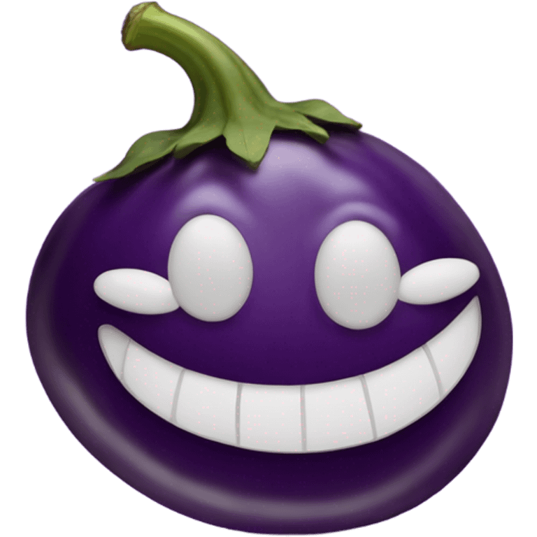 an emoji eating purple egpl emoji