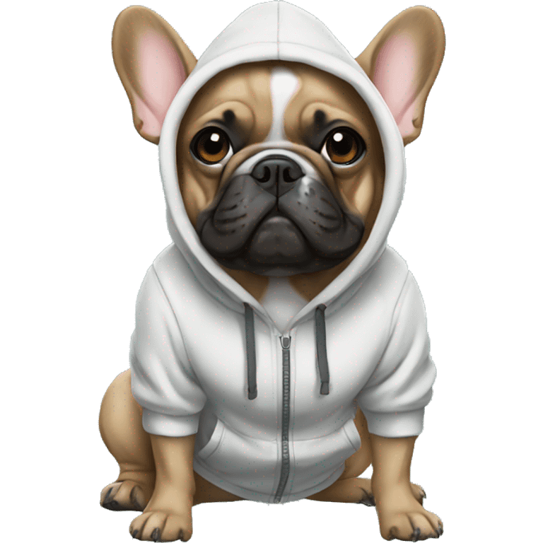 French bulldog wearing a hoodie  emoji