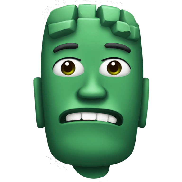 Moai who vomits with green vomit emoji