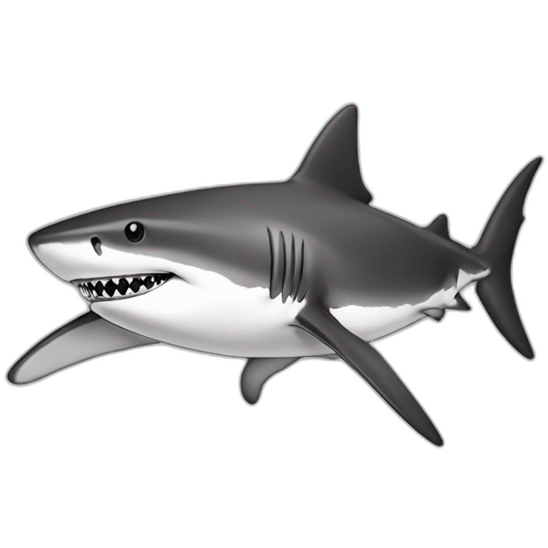 shark standing with a camouflage cap on its head,black and white,cartoon,hand-drawn emoji