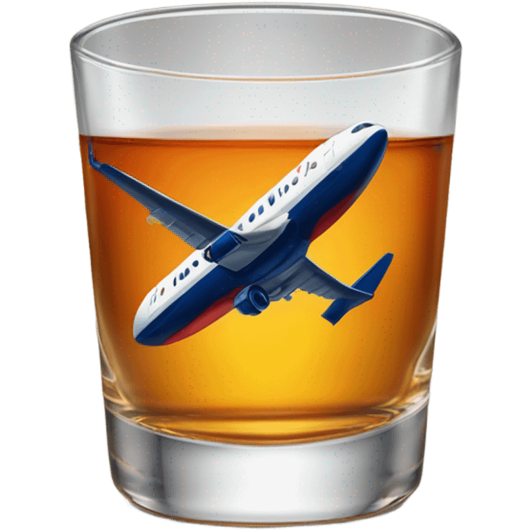 Delta airlines in a whiskey glass emoji