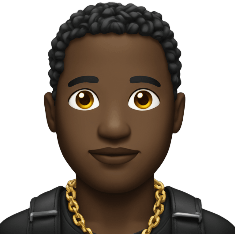 Black man with gold chain emoji