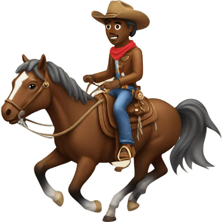 Cowboy riding horse emoji