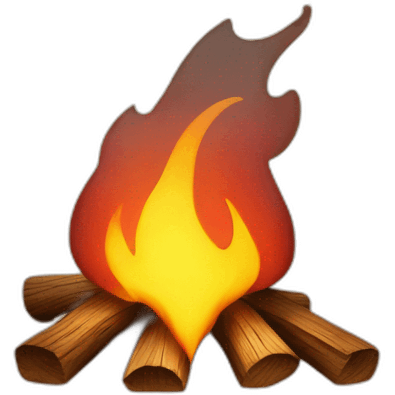 fire burning on wood on beach emoji