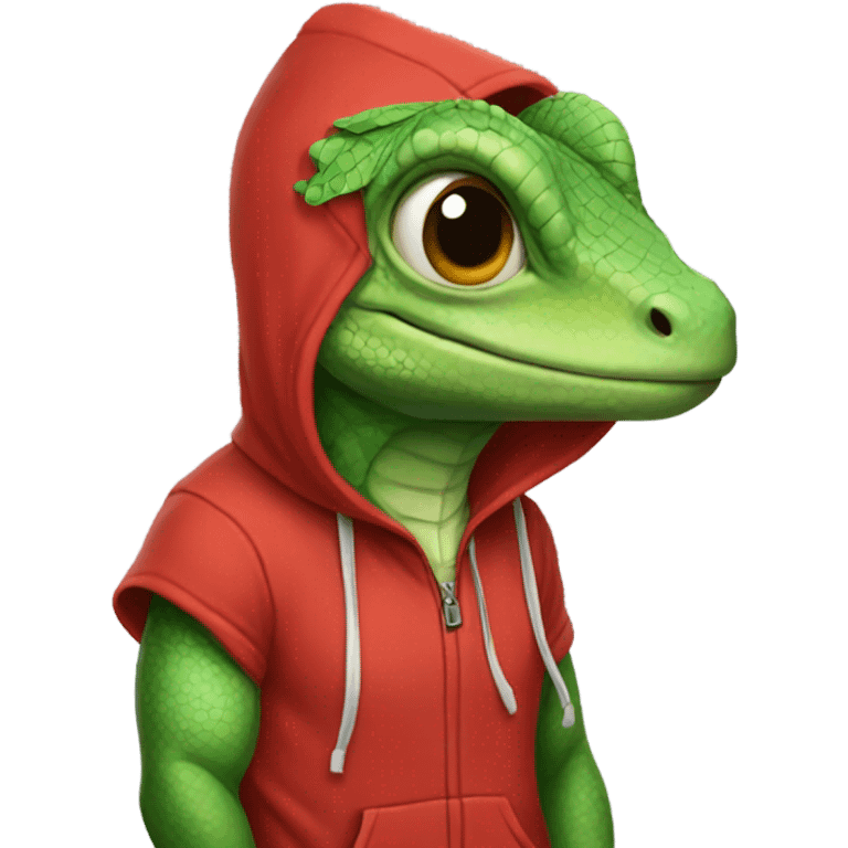 A lizard with red hoodie emoji