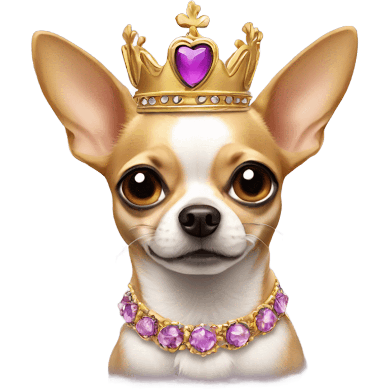 Chihuahua as a queen emoji