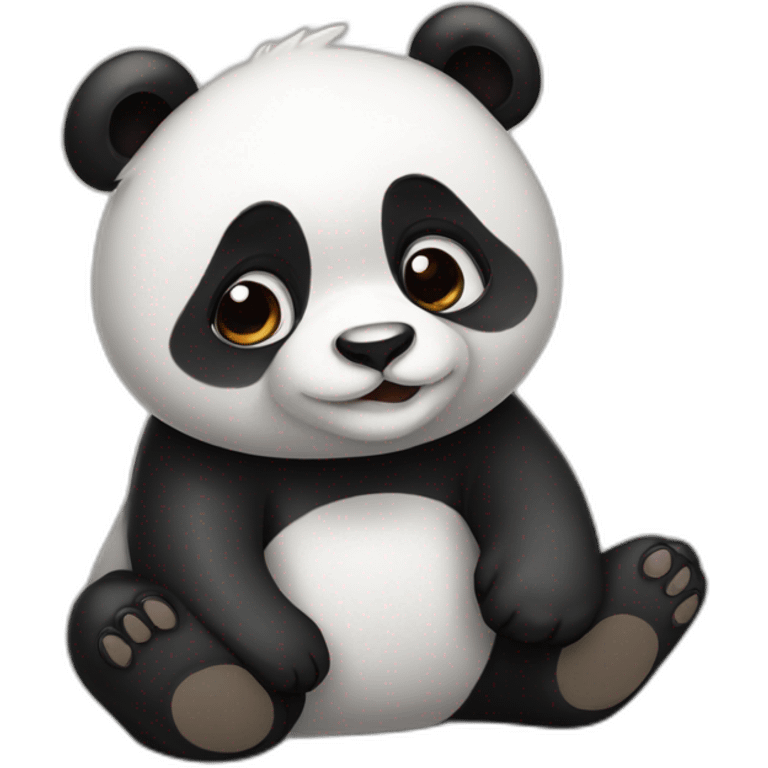 Panda calin en chien emoji