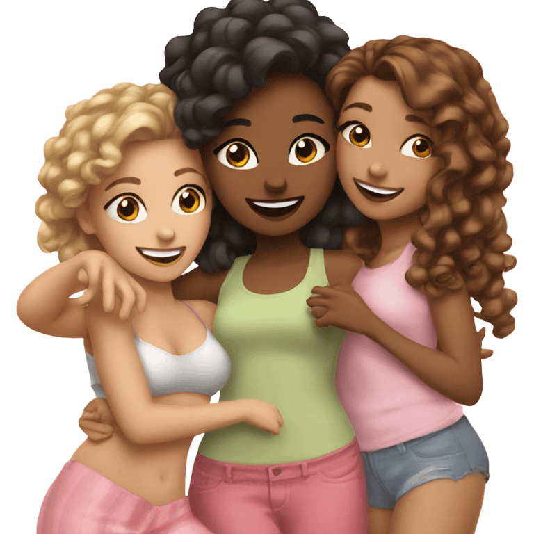 Girls trio besties emoji