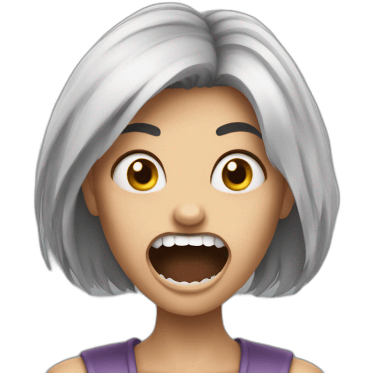 A woman acting like a monster with her hand and her face says grrr. Both hands are visible !  emoji