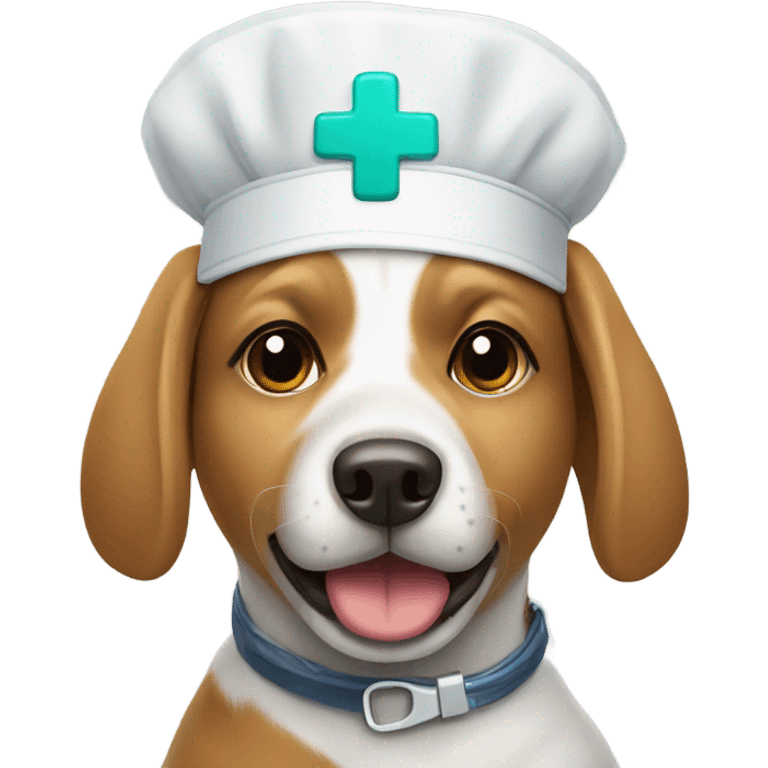 Dog wearing nurse hat emoji