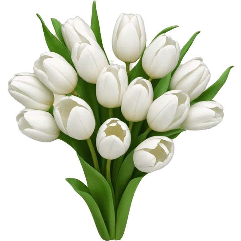 white tulip bouquet emoji