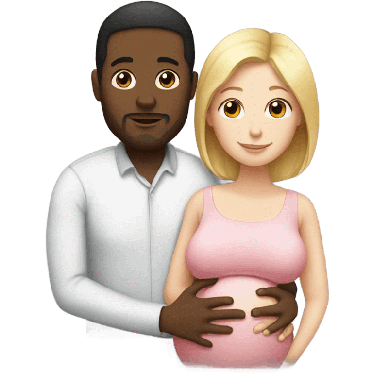 Pregnant white woman with black husband  emoji