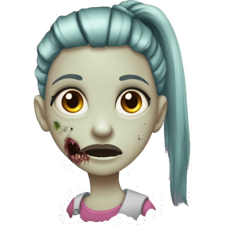 girl zombie with an under cut pony tail emoji