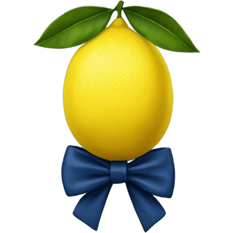 lemon with dark blue bow emoji