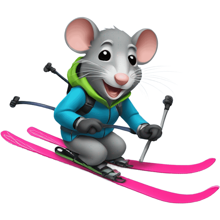 Rat skiing  emoji