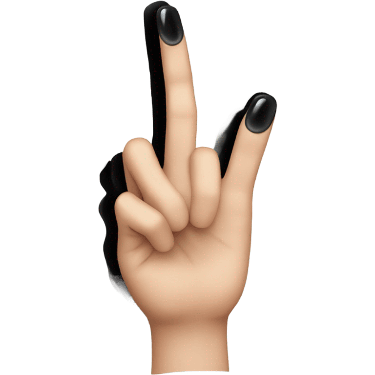 Middle finger with black nail polish emoji