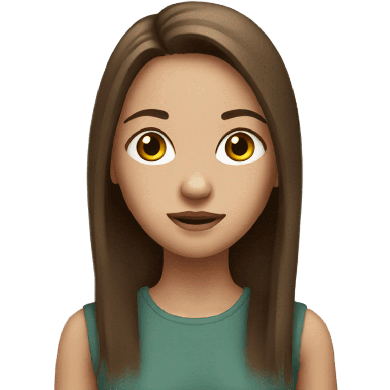 realistic girl with brown hair straight emoji