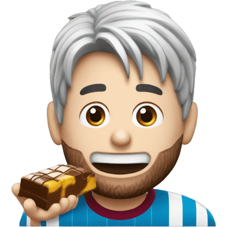 Lionel messi qui mange du chocolat emoji