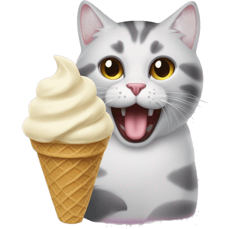 Cat eat ice cream  emoji