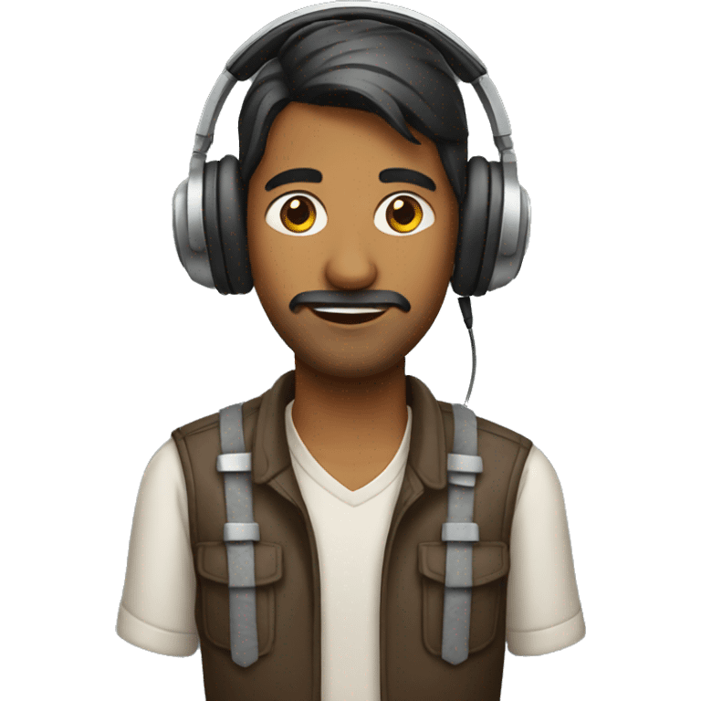 Indian man with headphones emoji