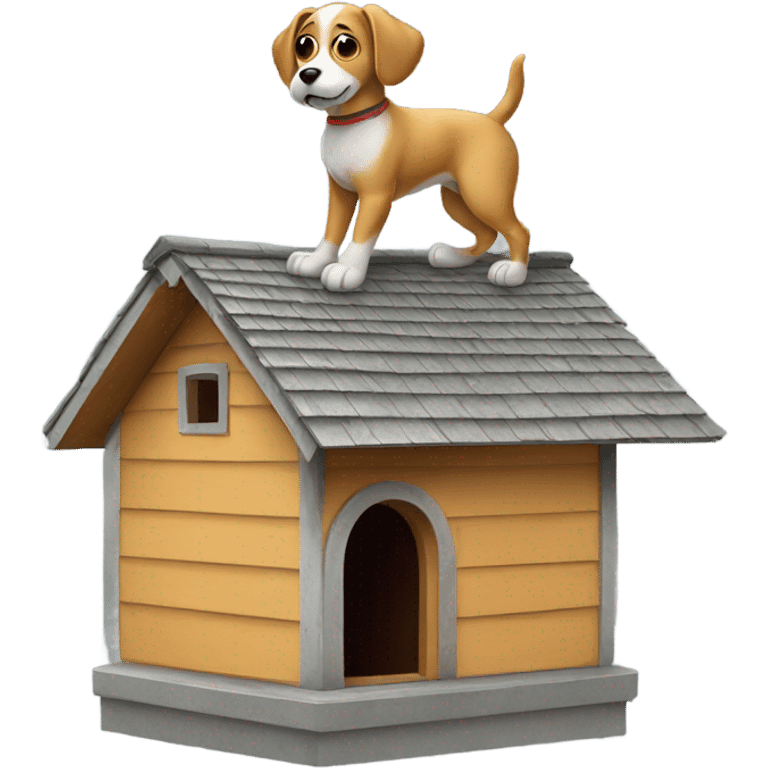 Dog on a house roof  emoji