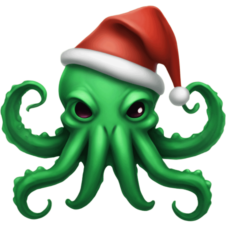 Cthulhu with Christmas hat  emoji