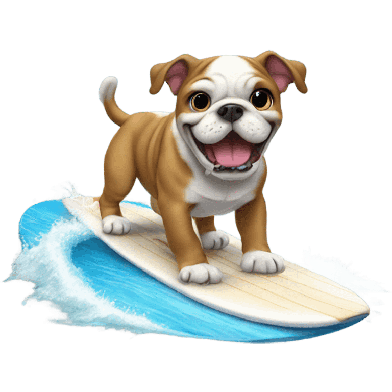 Bulldog puppy surfing emoji