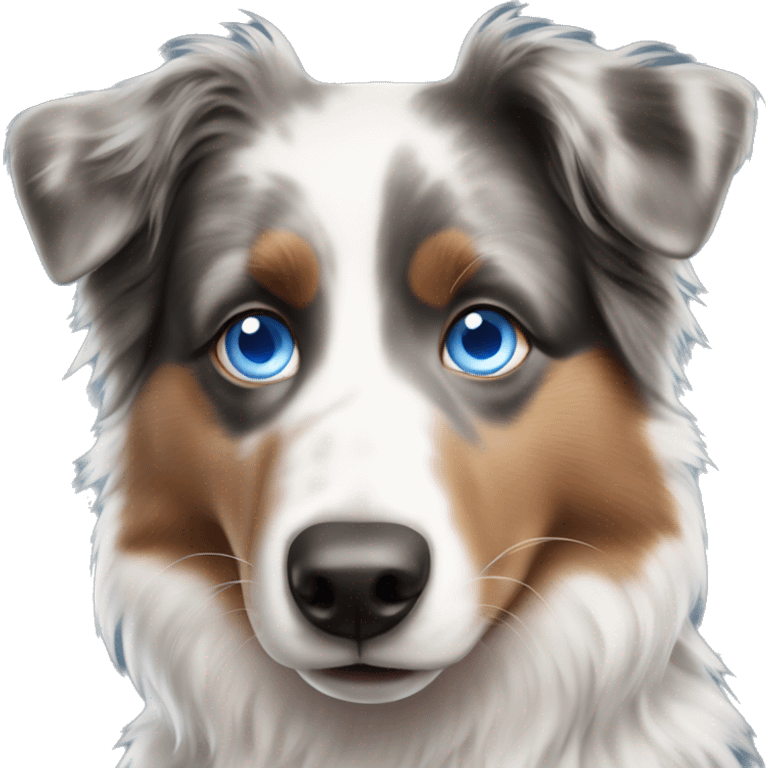 realistic Australian shepherd with blue eyes emoji