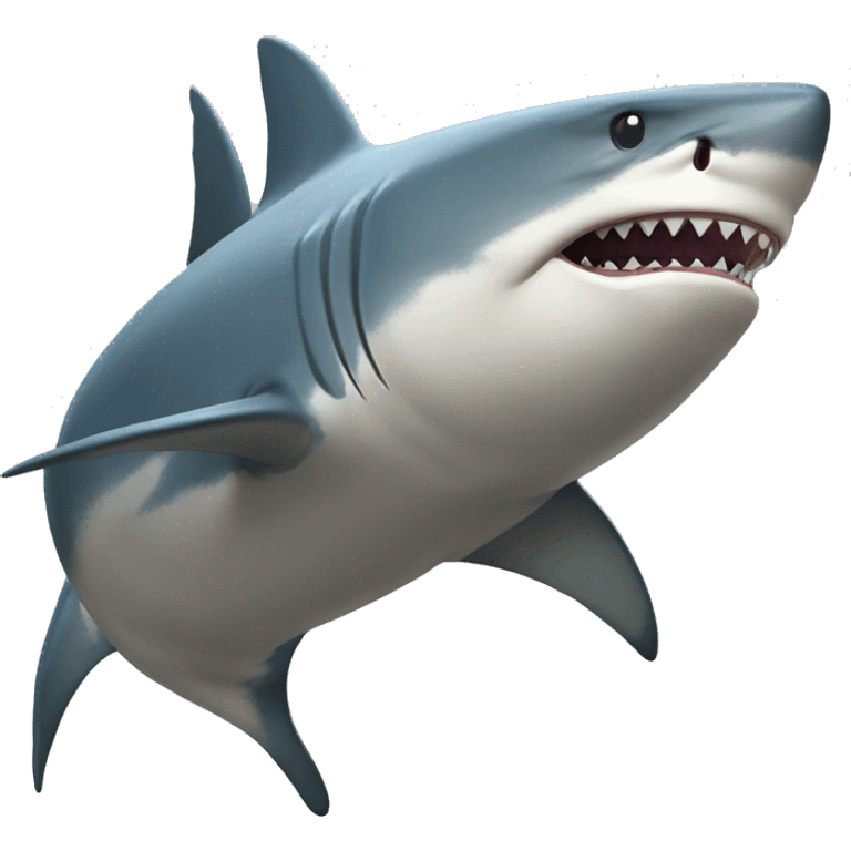 very strong and muscular shark flexing emoji