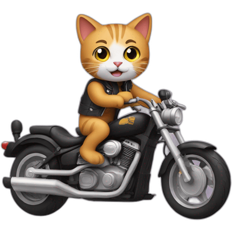 cat riding a motorcycle emoji