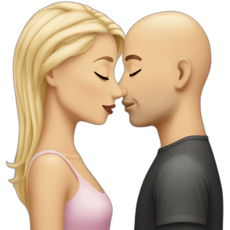 blond-hair-woman-and-bald-hair-man-kisses emoji