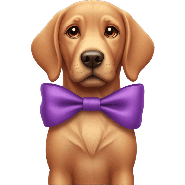 Red lab with purple bow emoji