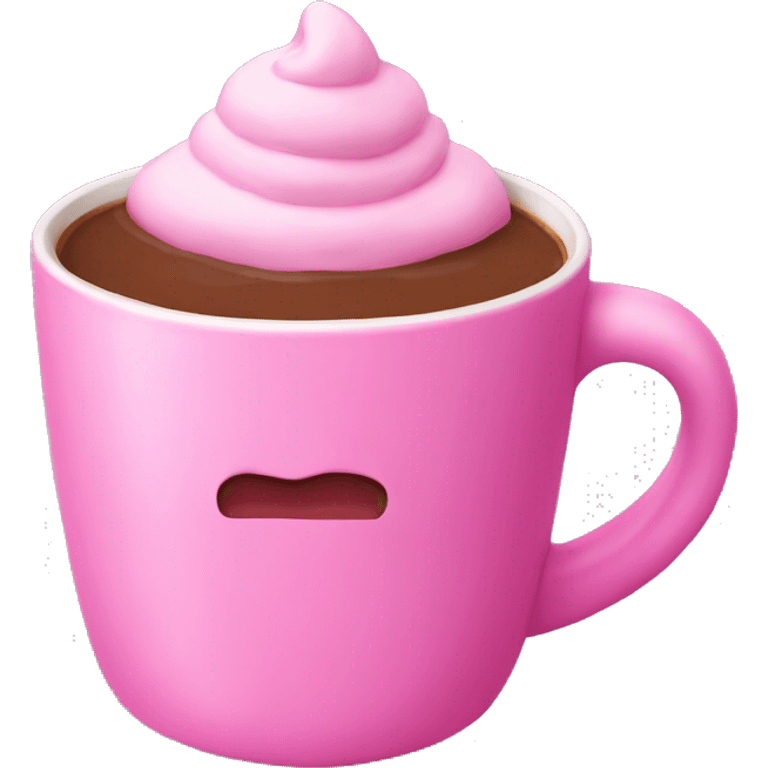 Pink hot chocolate with a pink mug emoji