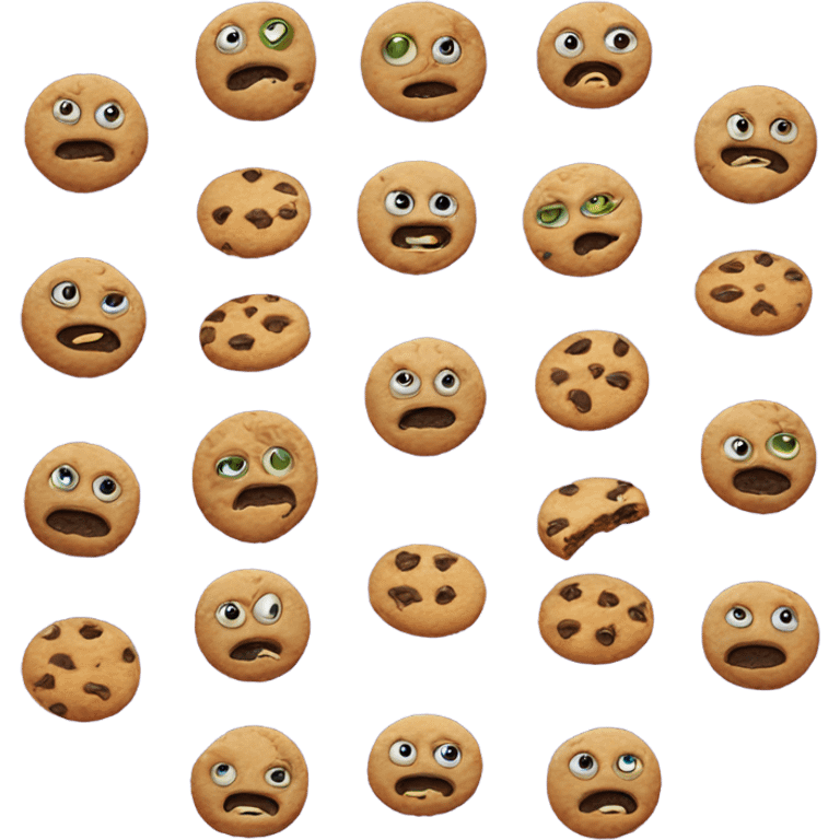 Cookie and alien emoji