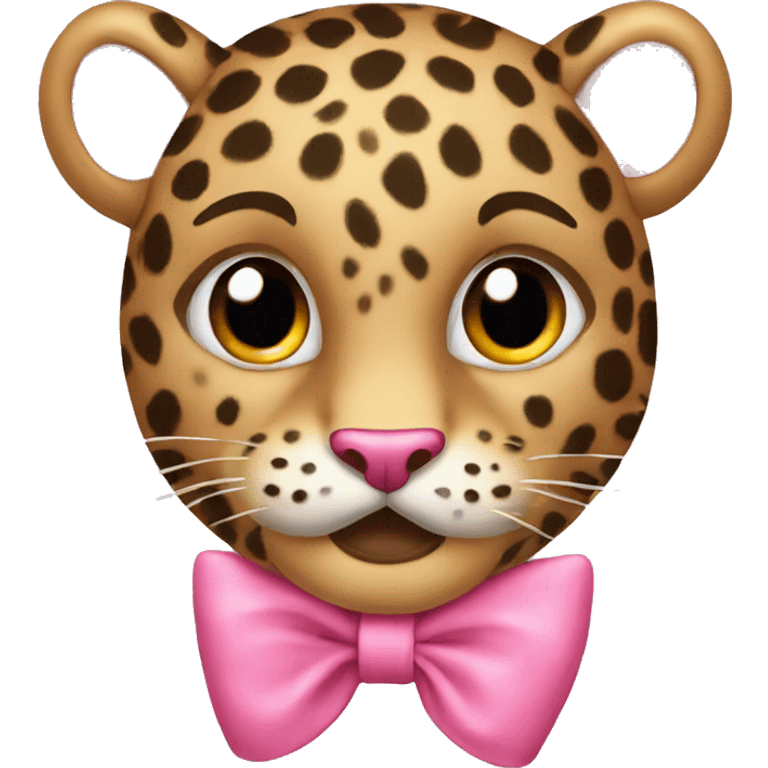 Leopard with pink bow  emoji