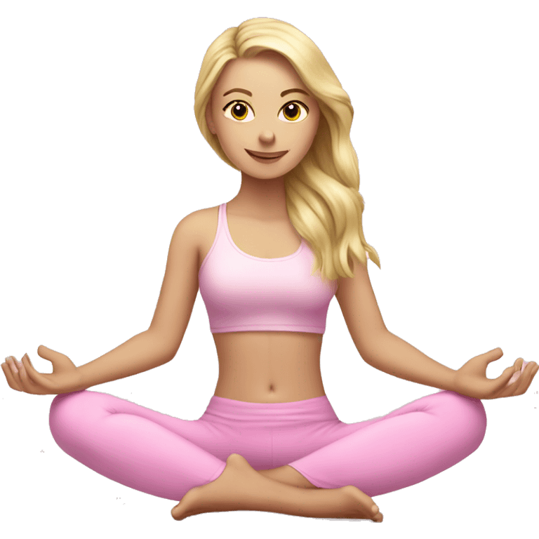 beautiful white girl doing yoga pink emoji