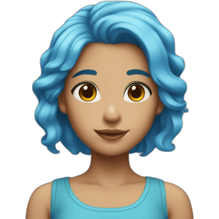 Girl with blue hair emoji