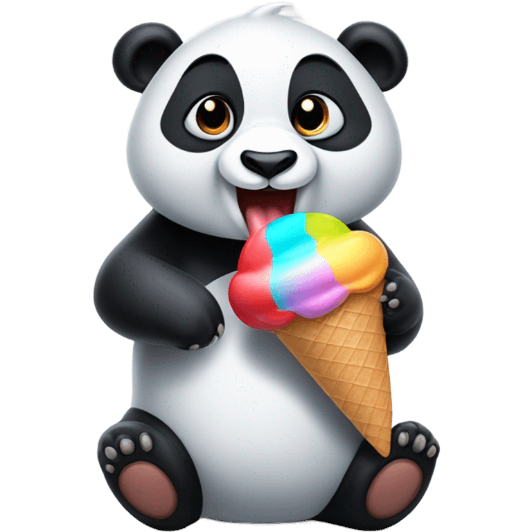 Panda eating ice cream emoji