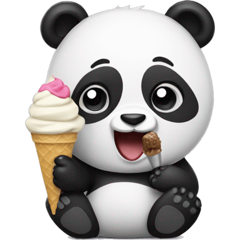 Panda eating ice cream emoji